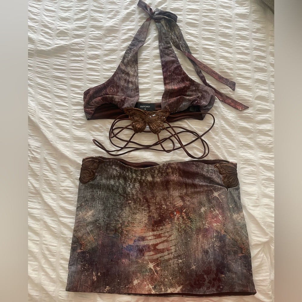 Kendrick Mini Skirt and Top in Midnight Reflections from Outcast